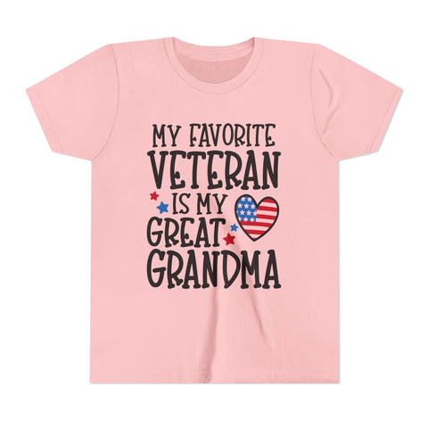 My Favorite Veteran is my Great Grandma - Youth Short Sleeve Tee