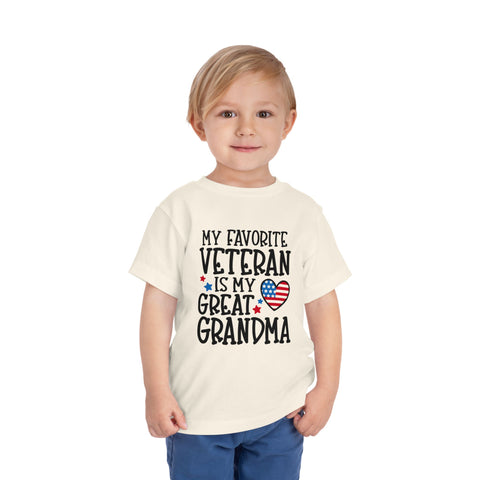 My Favorite Veteran is My Great Grandma - Toddler Short Sleeve Tee