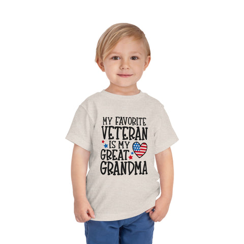 My Favorite Veteran is My Great Grandma - Toddler Short Sleeve Tee