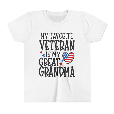 My Favorite Veteran is my Great Grandma - Youth Short Sleeve Tee