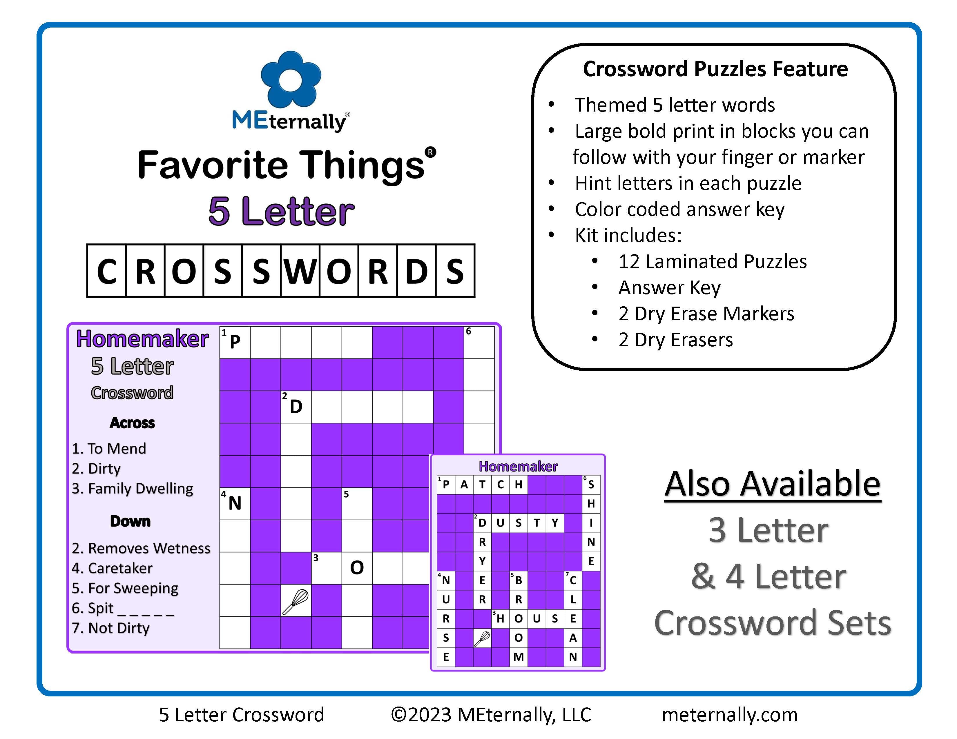 Digital Download - 5 Letter Word Crosswords Digital Download - 5 Letter Word Crosswords