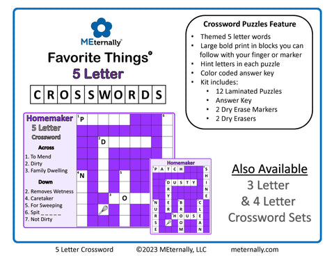 Digital Download - 5 Letter Word Crosswords