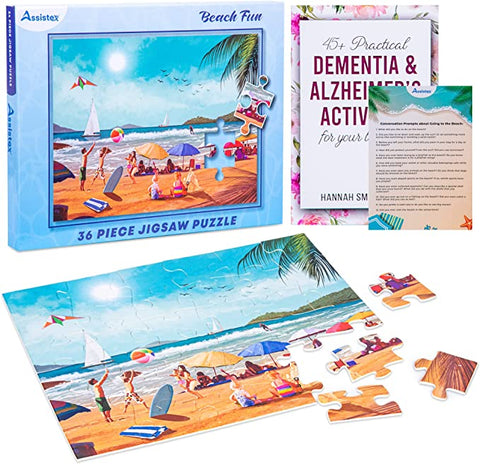 Assistex Dementia Puzzle 63 Large Pieces Jigsaw – Beach Fun