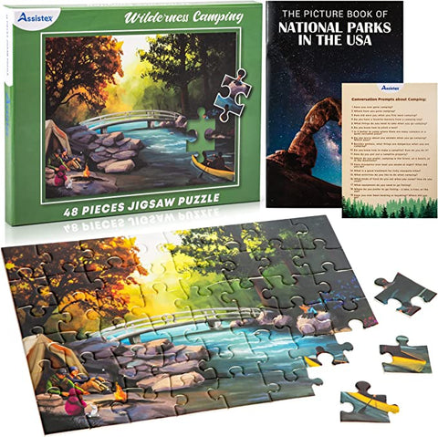 Assistex Dementia Puzzle 48 Large Pieces Jigsaw – Wilderness Camping