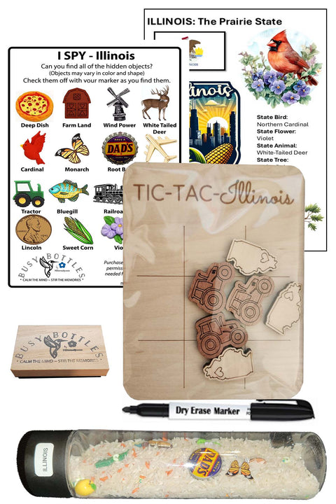 State Busy Bottle with State Tic Tac Toe Combo Kit