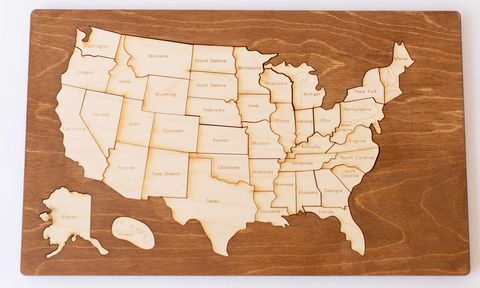 Wooden United States Puzzle (Hand Crafted)