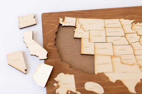 Wooden United States Puzzle (Hand Crafted)