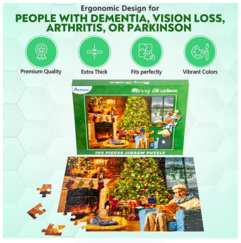 Assistex Dementia Puzzle 100 Large Pieces Jigsaw – Christmas