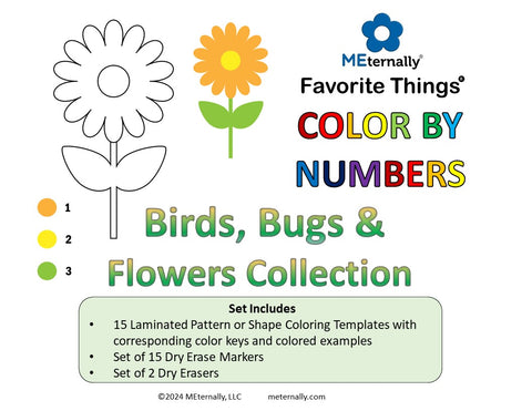 Digital Download - Color by Numbers - Birds, Bugs & Flowers