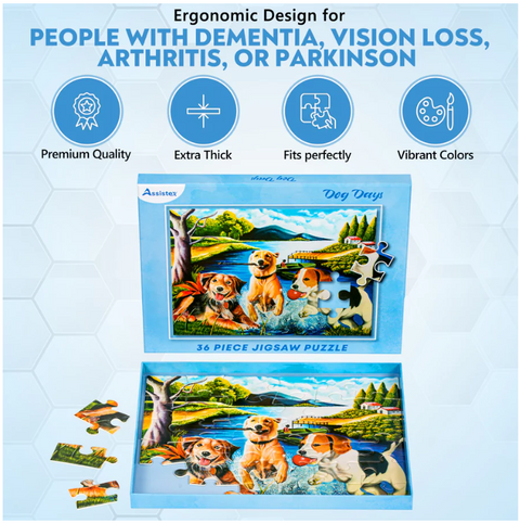 Assistex Dementia Puzzle 36 Large Pieces Jigsaw – Dog Days