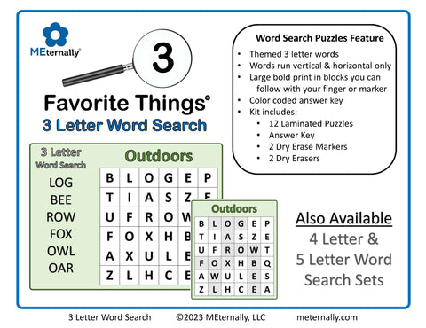 Digital Download - 3 Letter Word Search