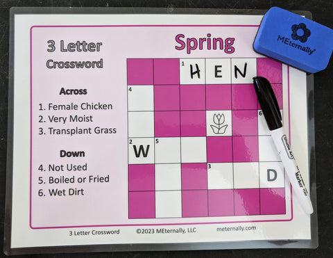 Digital Download - 3 Letter Word Crosswords