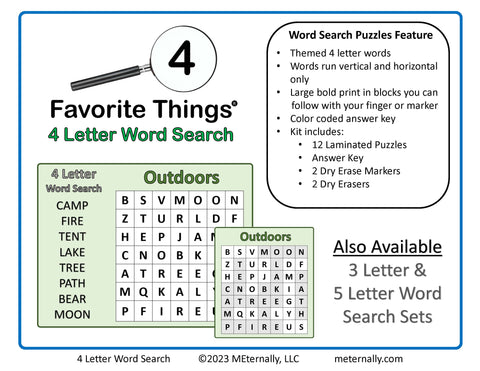 Digital Download - 4 Letter Word Search