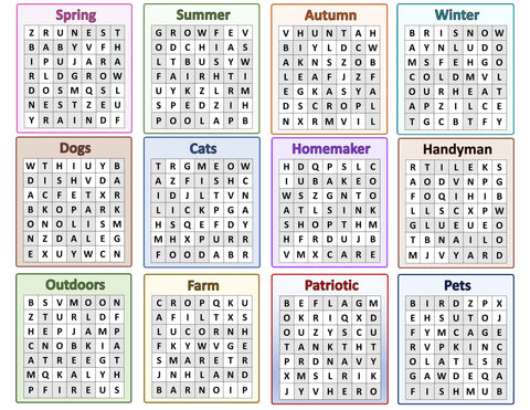 Digital Download - 4 Letter Word Search