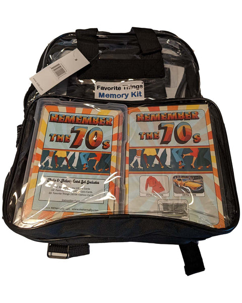 Library/Facility BACKPACK - Reminiscence Therapy - The 1970s DVD & Photo/Activity Cards Kit