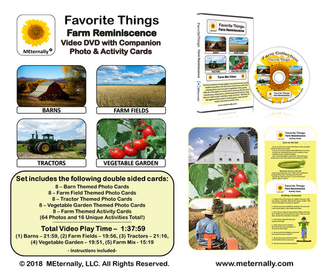 Library/Facility BACKPACK - Reminiscence Therapy - Farm DVD & Photo/Activity Cards Kit