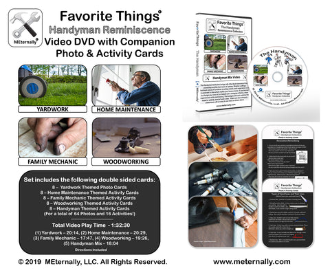 Library/Facility Zip Pack - Reminiscence Therapy - Handyman DVD with Photo & Activity Cards