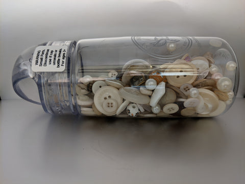 Busy Bottles - Ivory Sensory Bottle (Buttons, Beads & Baubles)