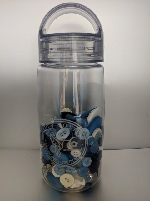 Busy Bottles - Blue Sensory Bottle (Buttons, Beads & Baubles)