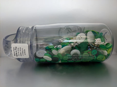 Busy Bottles - Green Sensory Bottle (Buttons, Beads & Baubles)