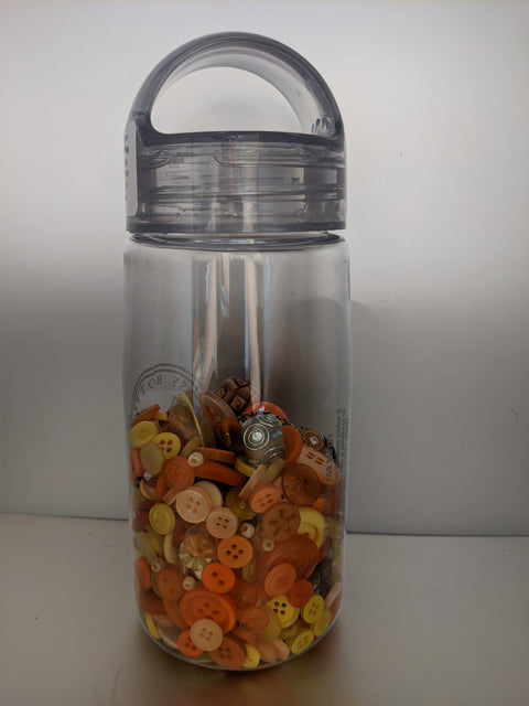 Busy Bottles - Orange & Yellow Sensory Bottle (Buttons, Beads & Baubles)