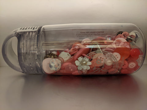 Busy Bottles - Pink Sensory Bottle (Buttons, Beads & Baubles)