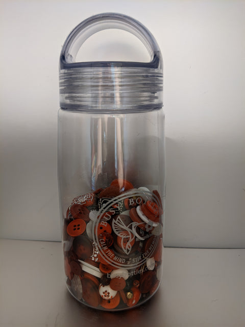 Busy Bottles - Red & White Sensory Bottle (Buttons, Beads & Baubles)