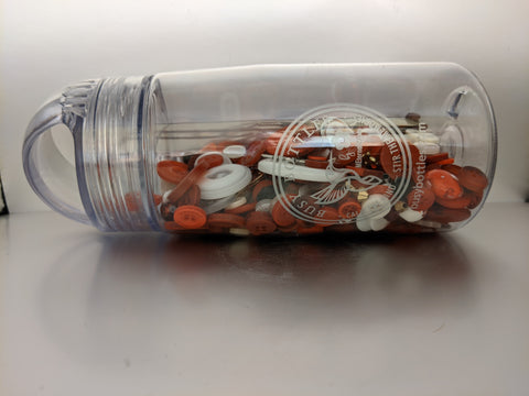 Busy Bottles - Red & White Sensory Bottle (Buttons, Beads & Baubles)