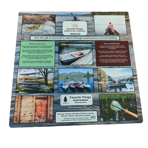 Great Outdoors Reminiscence Therapy Kit - Photo/Activity Card Kit with Four 24 x 24 Mega Memory Mats in Clear Backpack