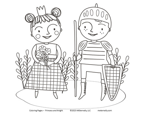 Coloring Pages - Princess & Knight