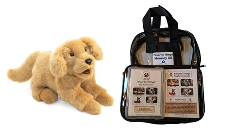 Library/Facility BACKPACK - Dogs DVD & Photo/Activity Cards Kit with Golden Retriever Puppy Puppet