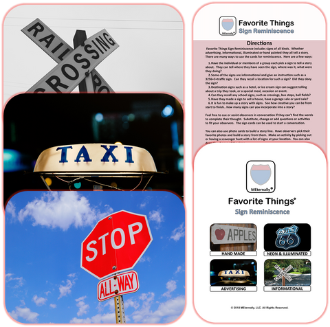 Reminiscence Therapy - Sign Collection Photo and Activity Cards