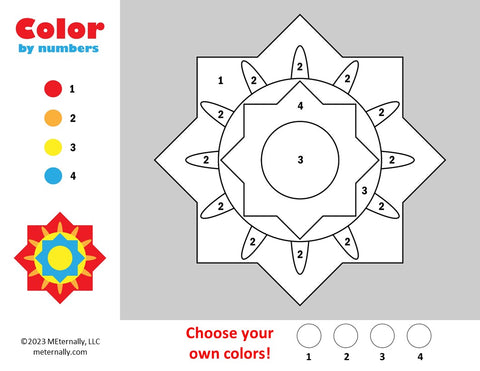 Digital Download - Color by Numbers - Patterns & Shapes