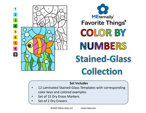 Color by Numbers - Stained-Glass & Shapes Collection