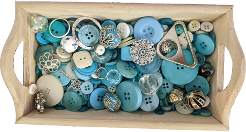 Busy Bottles - Turquoise Sensory Bottle (Buttons, Beads & Baubles)