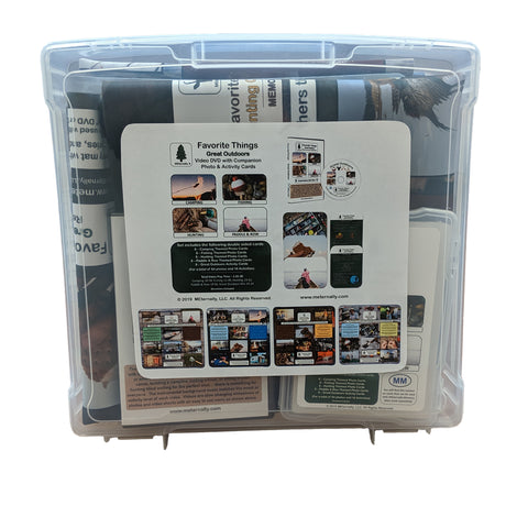 Great Outdoors Reminiscence Therapy Kit - Photo/Activity Card Kit with 24 x 24 Mega Memory Mats in Storage Case