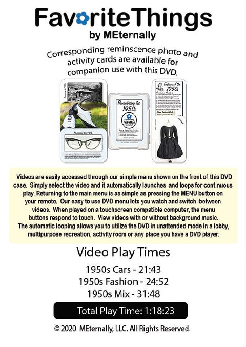 Reminiscence Therapy - The 1950s DVD