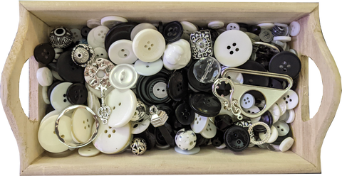 Busy Bottles - Black & White Sensory Bottle (Buttons, Beads & Baubles)