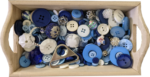Busy Bottles - Blue Sensory Bottle (Buttons, Beads & Baubles)