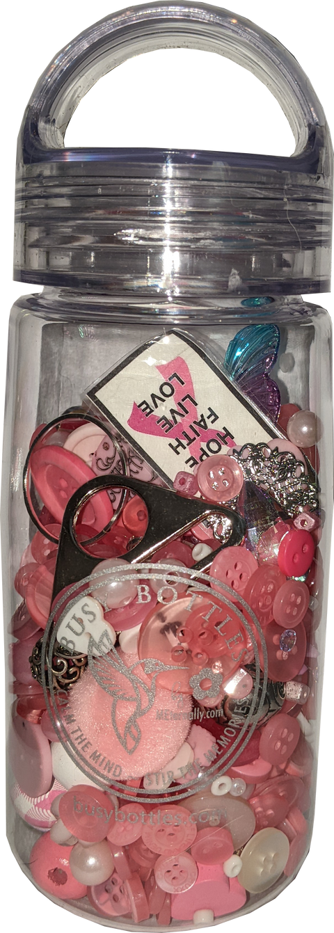 Breast Cancer Awareness Sensory Bottle (Buttons, Beads & Baubles)