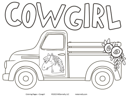 Digital Download - Cowgirl Coloring Pages