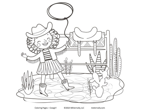 Digital Download - Cowgirl Coloring Pages