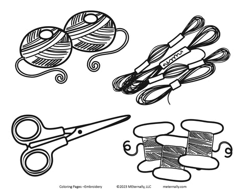 Digital Download - Embroidery Coloring Pages