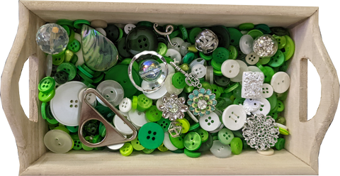 Busy Bottles - Green Sensory Bottle (Buttons, Beads & Baubles)