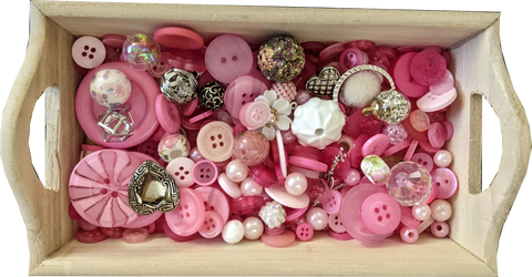 Busy Bottles - Pink Sensory Bottle (Buttons, Beads & Baubles)