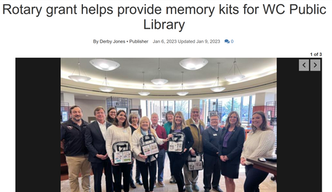 Rotary grant helps provide memory kits for the Williamson County Public Library