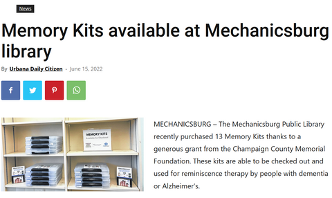 Mechanicsburg Library adds Memory Kits