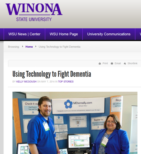 5/7/14 - Winona State University, "Using Technology to Fight Dementia"