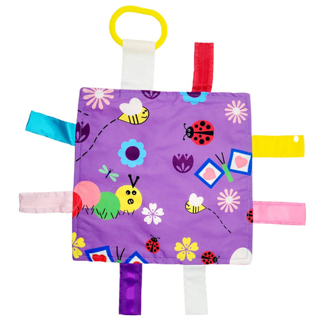 Garden Butterfly Bees Crinkle Tag Sensory Figit Square 8"x 8"
