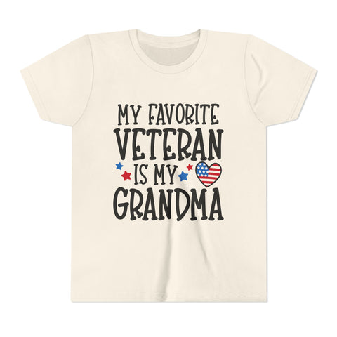 My Favorite Veteran is my Grandma - Youth Short Sleeve Tee